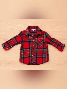 Ivy City Co Red and Blue Plaid Button-Front Kids Shirt